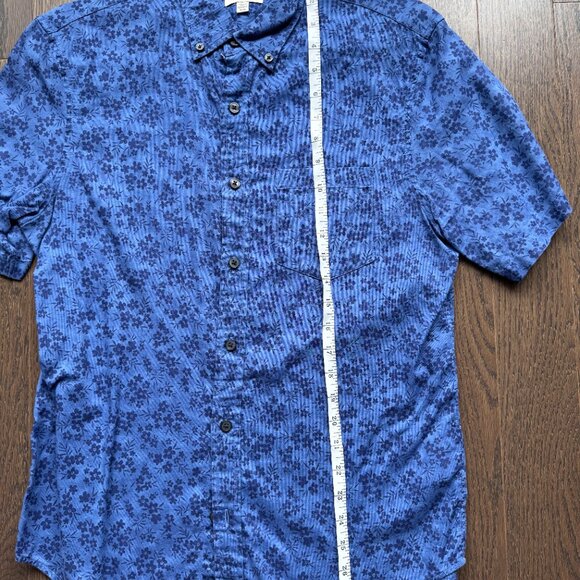 Club Monaco Men's Floral Short Sleeve Shirt - Slim Fit - Medium - Picture 2 of 6
